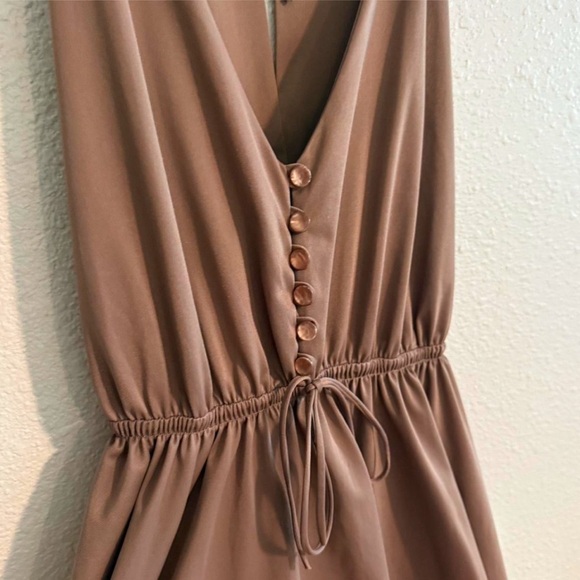 Vintage V-Neck Babydoll Tank Top Blouse with tie waist - Picture 4 of 8